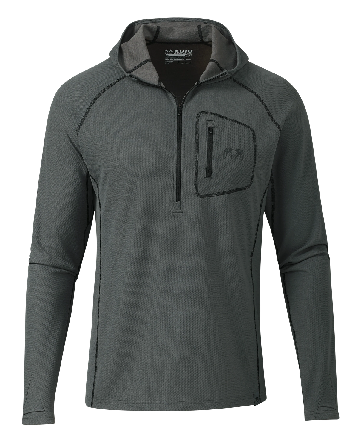 PRO Merino 200 Zip-T Hoodie | Gunmetal