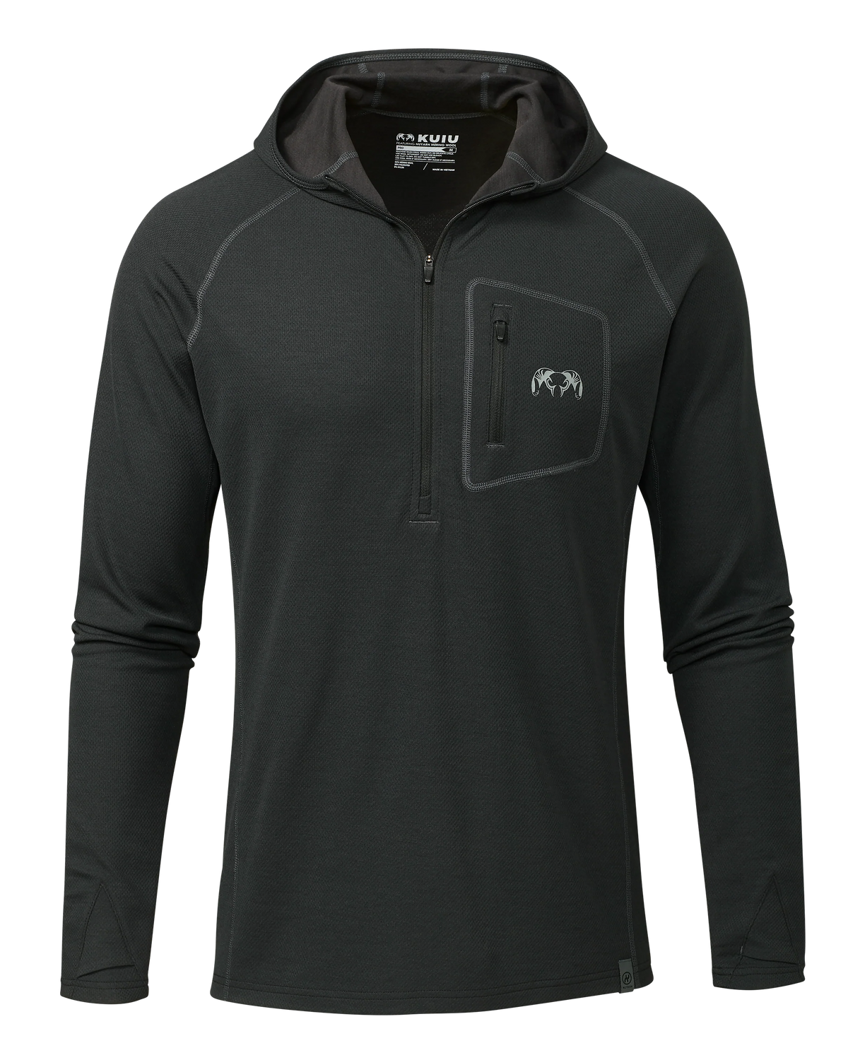 PRO Merino 200 Zip-T Hoodie | Black