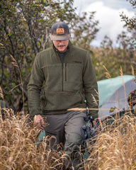 Sherpa Fleece Zip Pullover | Ash