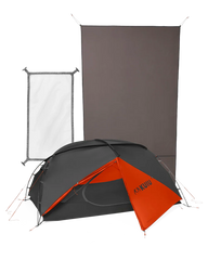 Mountain Star 2 Person Tent Set | Gunmetal-Orange