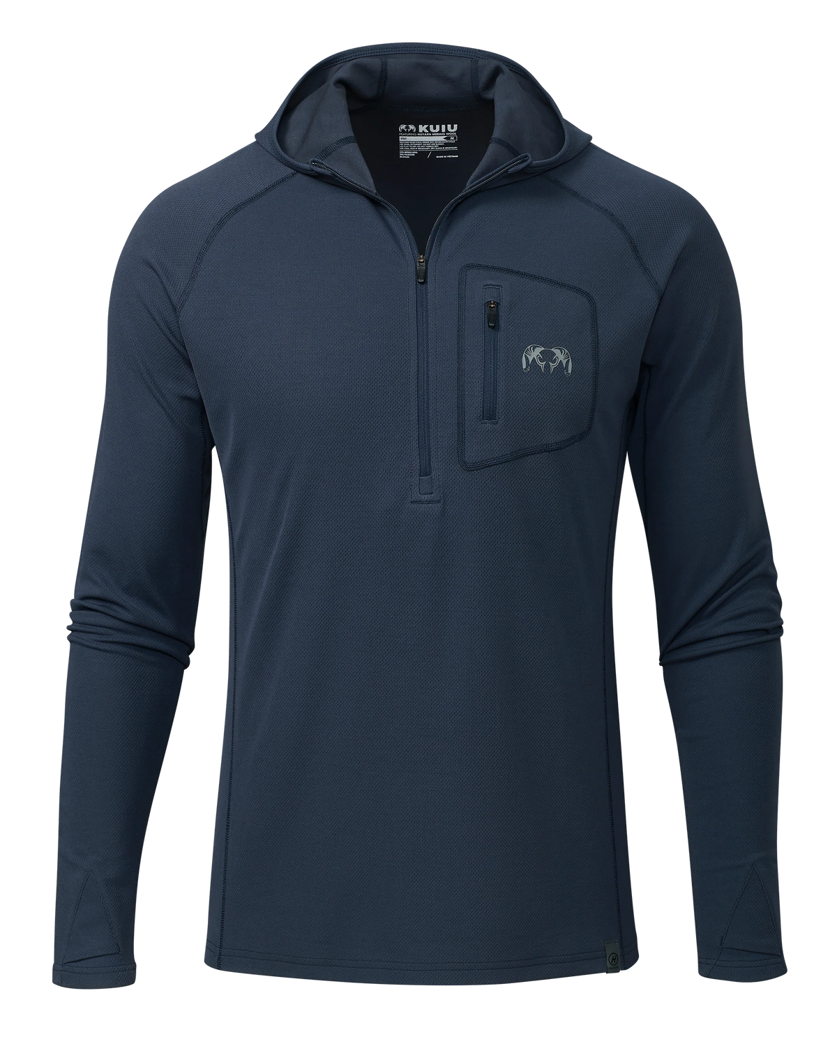 PRO Merino 200 Zip-T Hoodie | Steel Blue